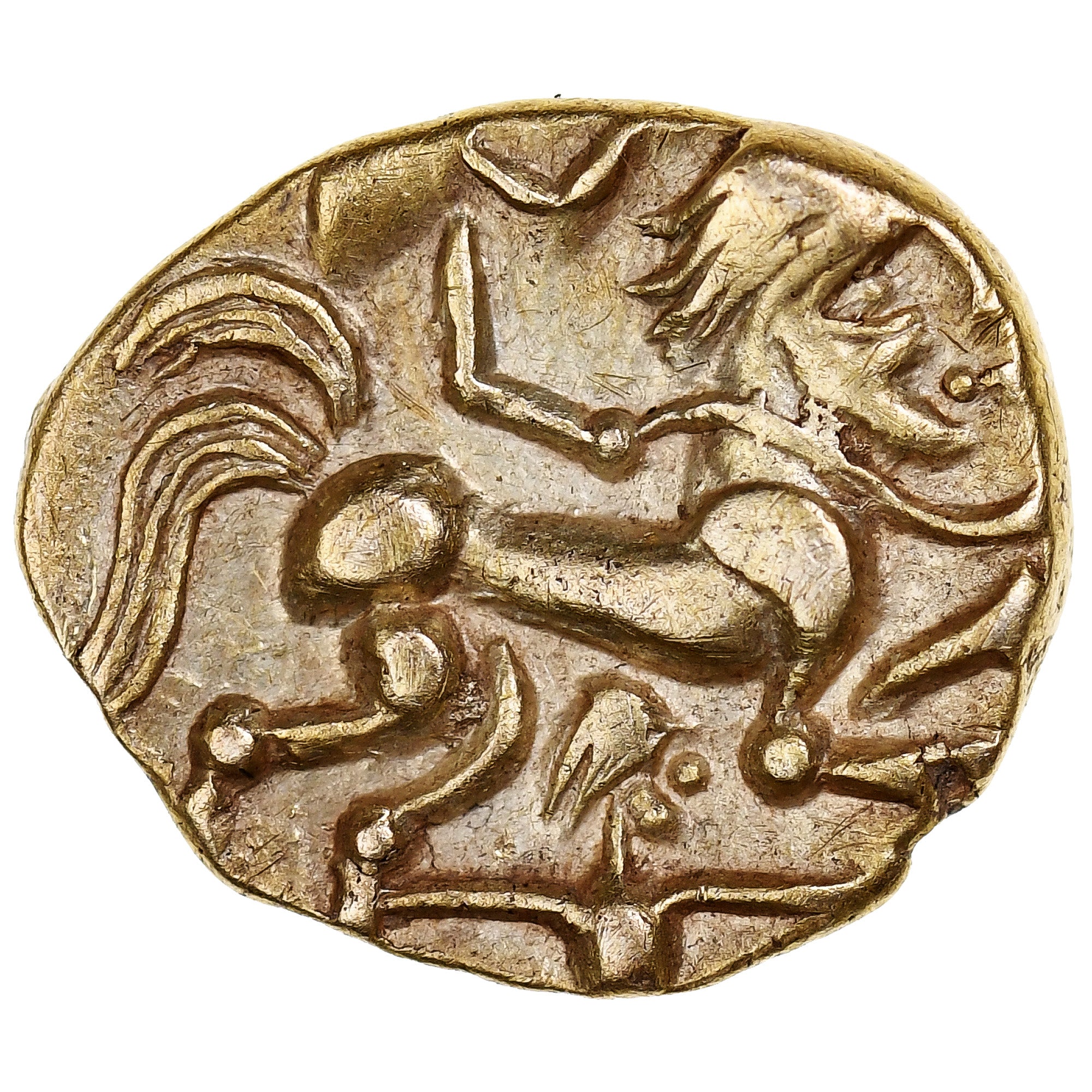 Namnetes, 1/4 Statère, 80-50 BC, Or, NGC, Ch XF★, Delestrée:2193