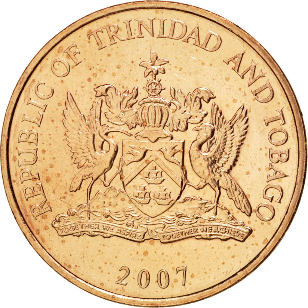 Coin, TRINIDAD & TOBAGO, 5 Cents, 2007, MS(63), Bronze, KM:30