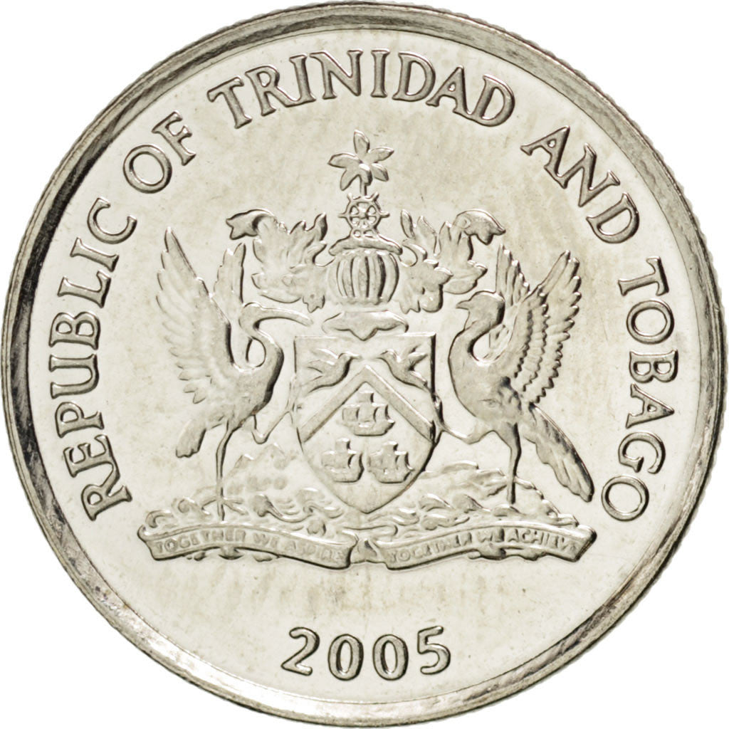 Coin, TRINIDAD & TOBAGO, 10 Cents, 2005, MS(63), Copper-nickel, KM:31