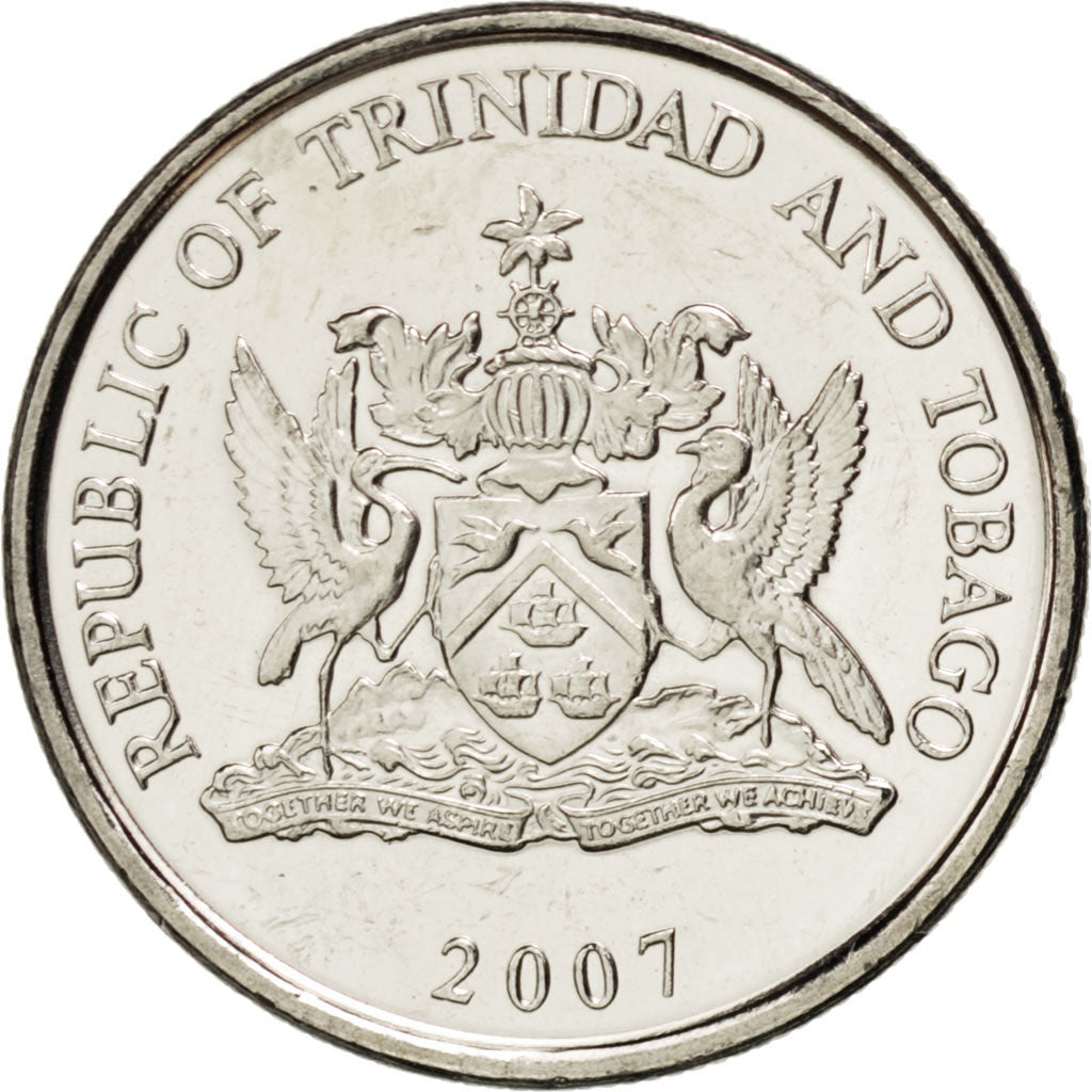 Moneta, TRINIDAD E TOBAGO, 25 Cents, 2007, SPL, Rame-nichel, KM:32