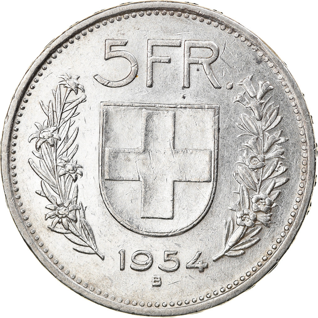 Moneda, Suiza, 5 Francs, 1954, Bern, MBC, Plata, KM:40