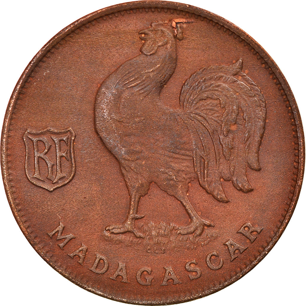 Moneta, Madagascar, Franc, 1943, Pretoria, BB, Bronzo, KM:2
