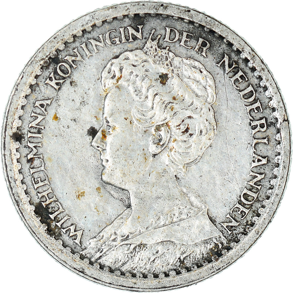 Munten, Nederland, Wilhelmina I, 10 Cents, 1914, ZF+, Zilver, KM:145