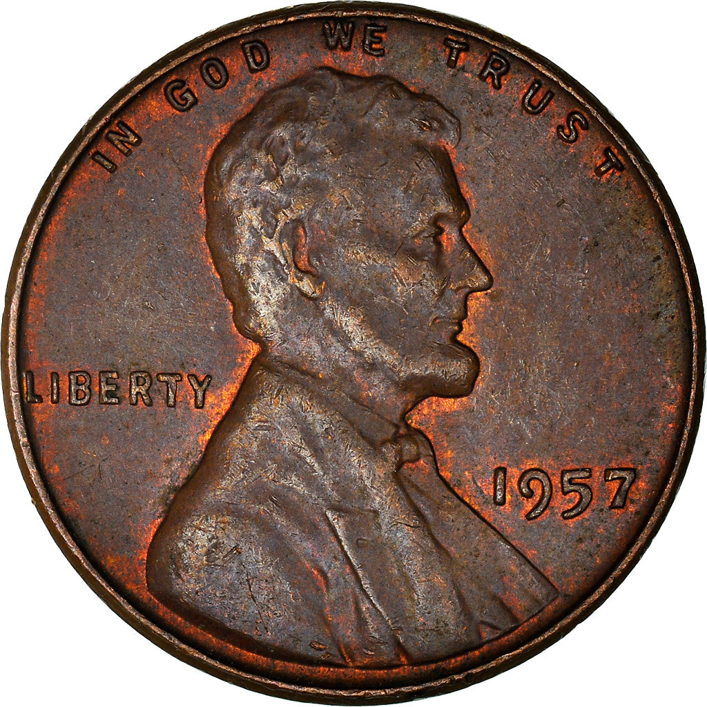 Moneta, USA, Lincoln Cent, Cent, 1957, Philadelphia, AU(50-53), Miedź, KM:A132