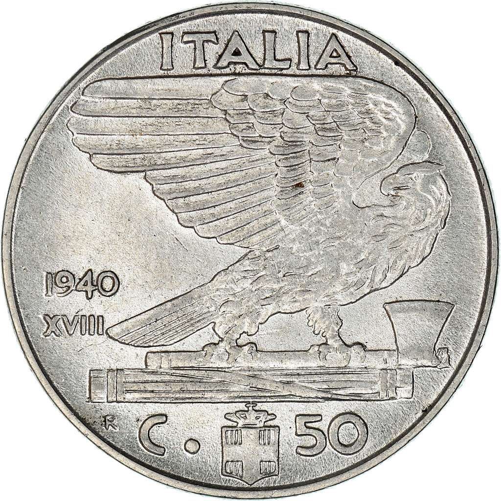Munten, Italië, Vittorio Emanuele III, 50 Centesimi, 1940, Rome, PR, Stainless