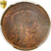 France, 2 Centimes, Daniel-Dupuis, 1913, Paris, Bronze, PCGS, MS63BN
