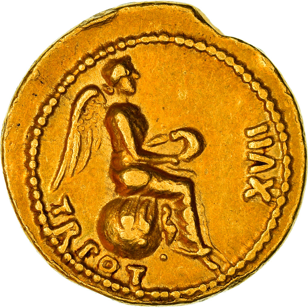 Tiberius, Quinarius, 15-16, Lyon - Lugdunum, Muito, Dourado, EF(40-45), RIC:5