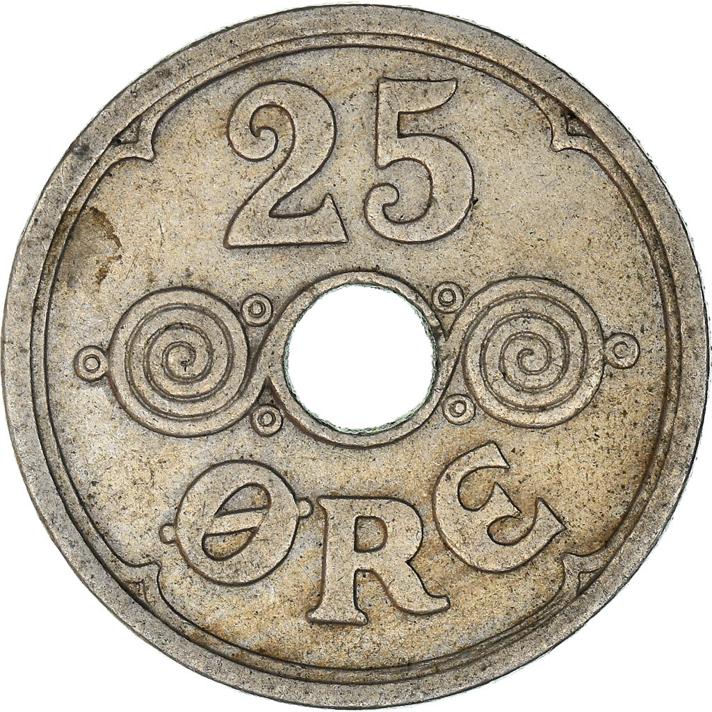 Coin, Denmark, Christian X, 25 Öre, 1934, Copenhagen, EF(40-45), Copper-nickel