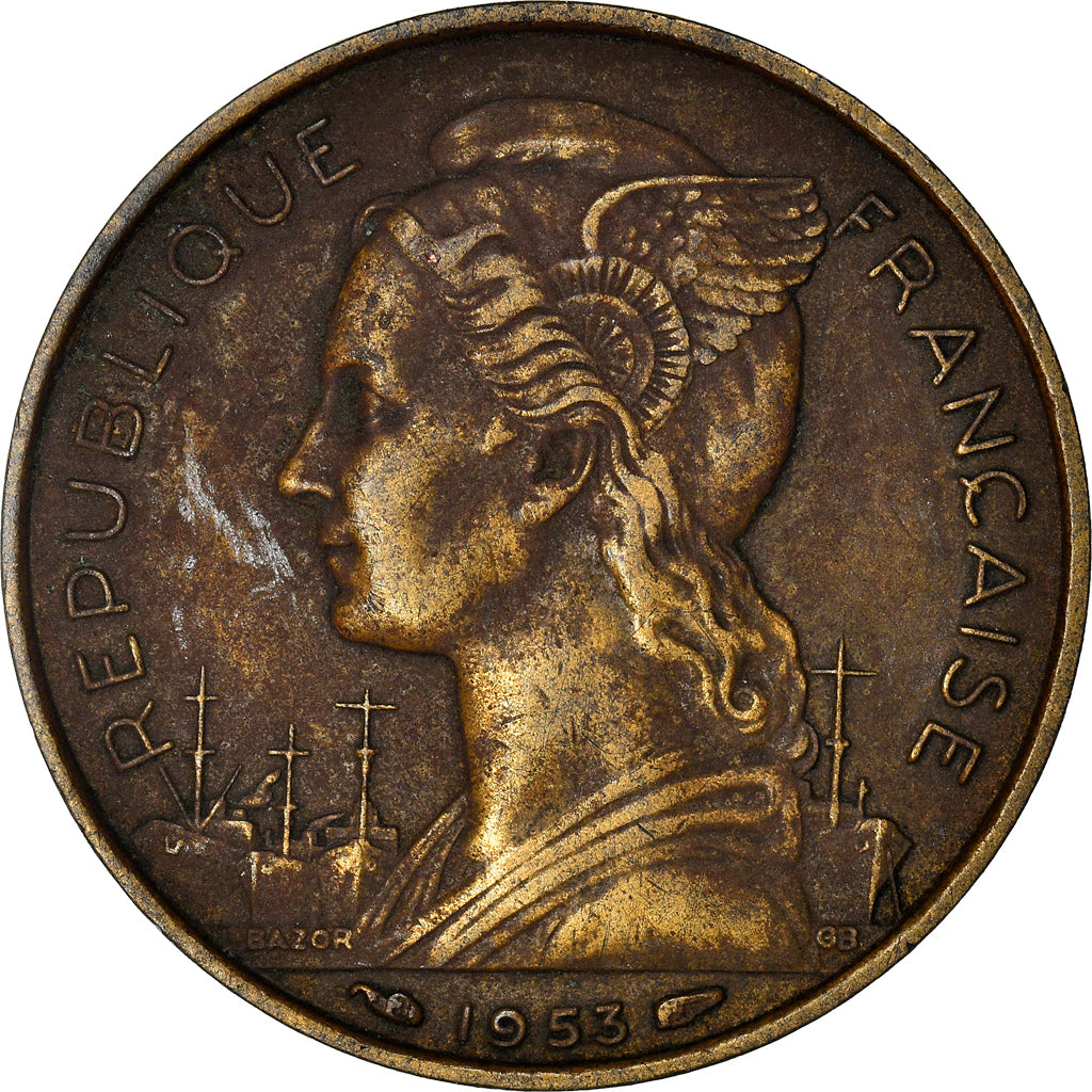 Münze, Madagascar, 20 Francs, 1953, Paris, SS, Aluminum-Bronze, KM:7