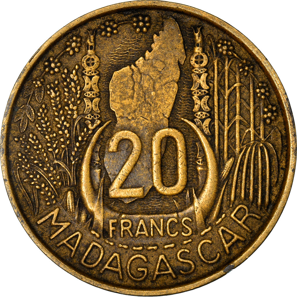Münze, Madagascar, 20 Francs, 1953, Paris, SS, Aluminum-Bronze, KM:7