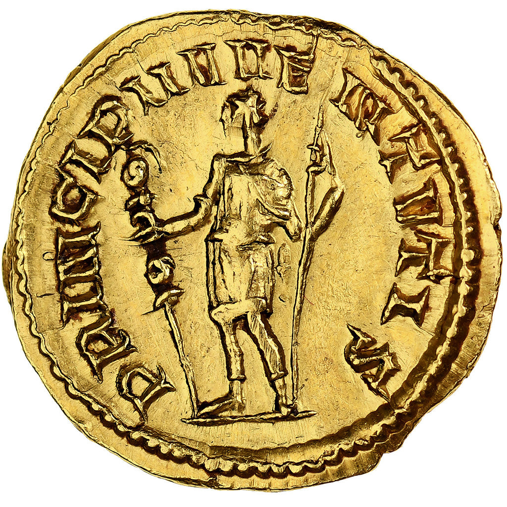 Hostilien, Aureus, 251, Rome, Extrêmement rare, Or, TTB+, Calicó:3316