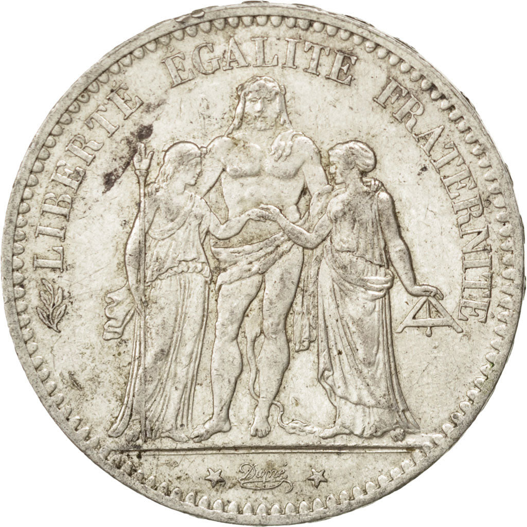 Moneda, Francia, Hercule, 5 Francs, 1876, Paris, MBC, Plata, KM:820.1