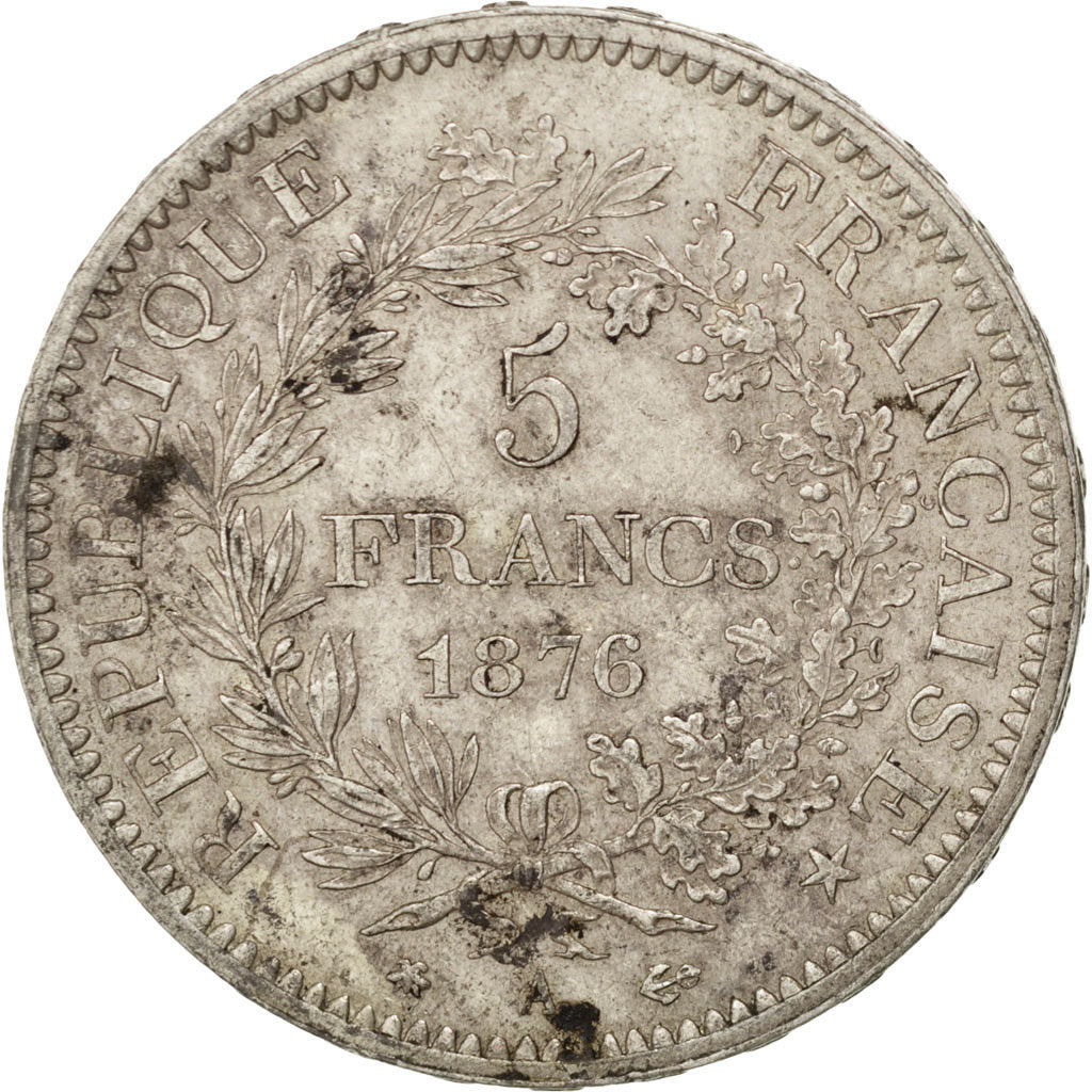 Moneda, Francia, Hercule, 5 Francs, 1876, Paris, MBC, Plata, KM:820.1