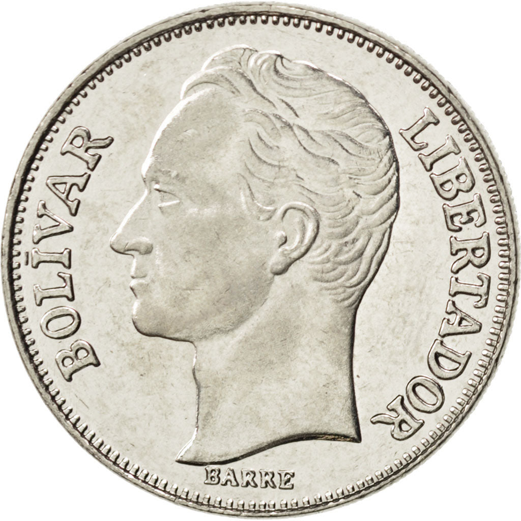Moneda, Venezuela, 2 Bolivares, 1989, SC, Níquel recubierto de acero, KM:43a.1