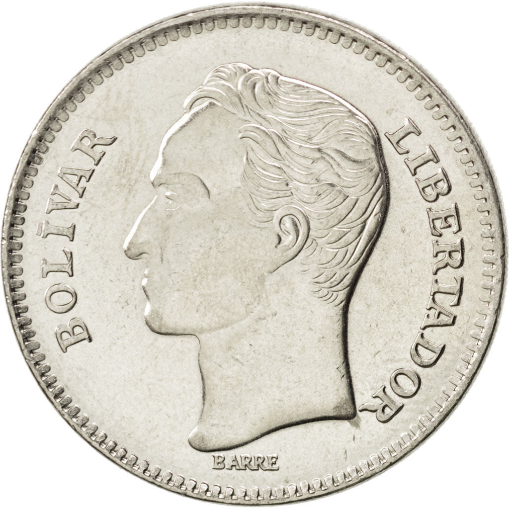 Münze, Venezuela, 5 Bolivares, 1989, UNZ, Nickel Clad Steel, KM:53a.1