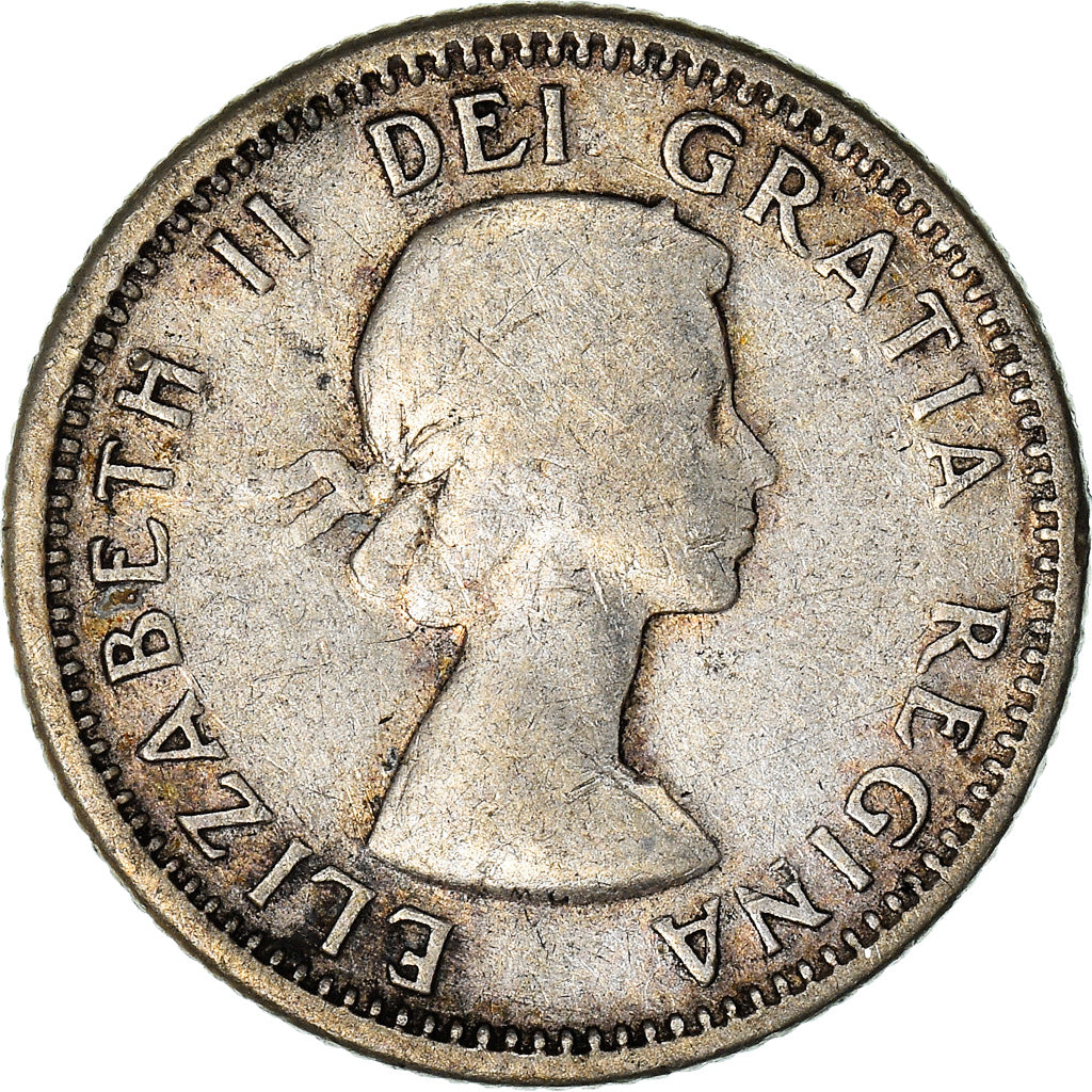 Coin, Canada, Elizabeth II, 10 Cents, 1955, Royal Canadian Mint, Ottawa
