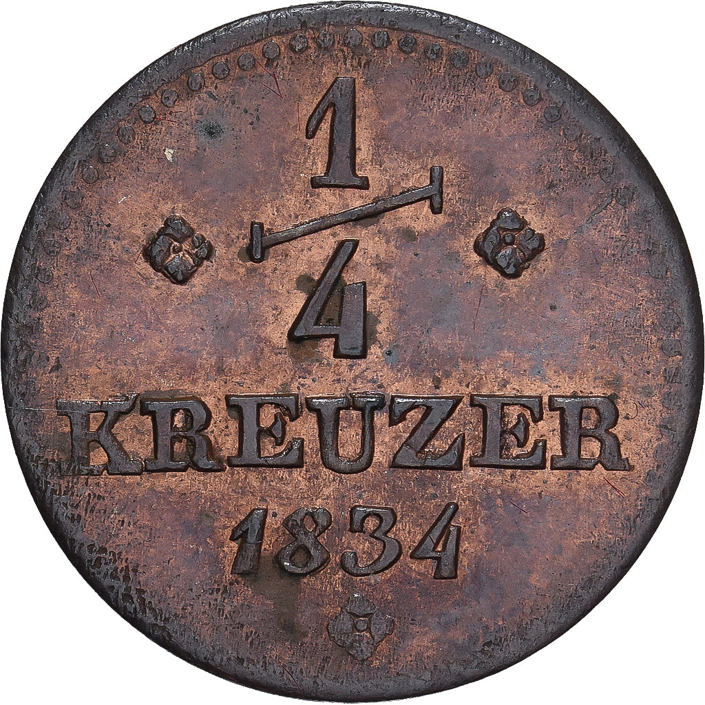 Moneta, Landy niemieckie, HESSE-CASSEL, Wilhelm II and Friedrich Wilhelm, 1/4