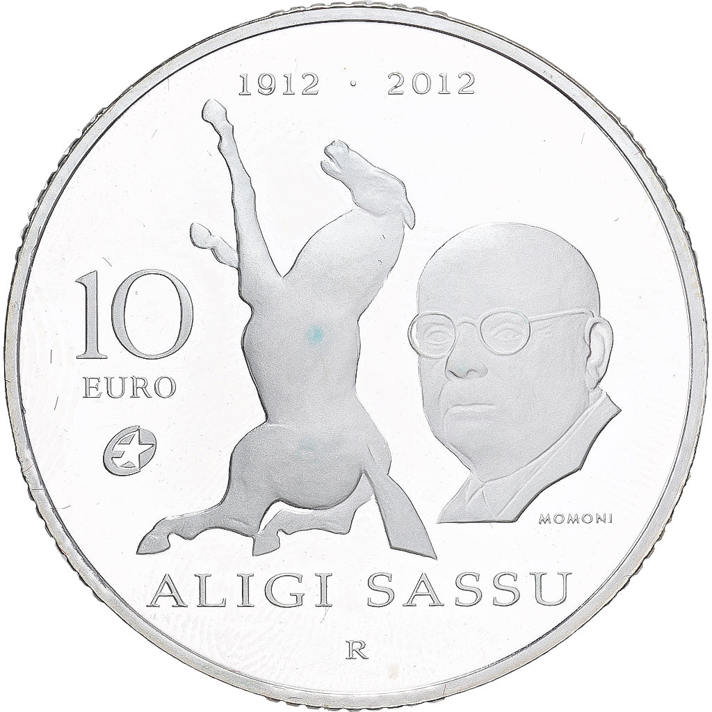 San Marino, 10 Euro, Aligi Sassu, 2012, Proof, FDC, Argent, KM:523