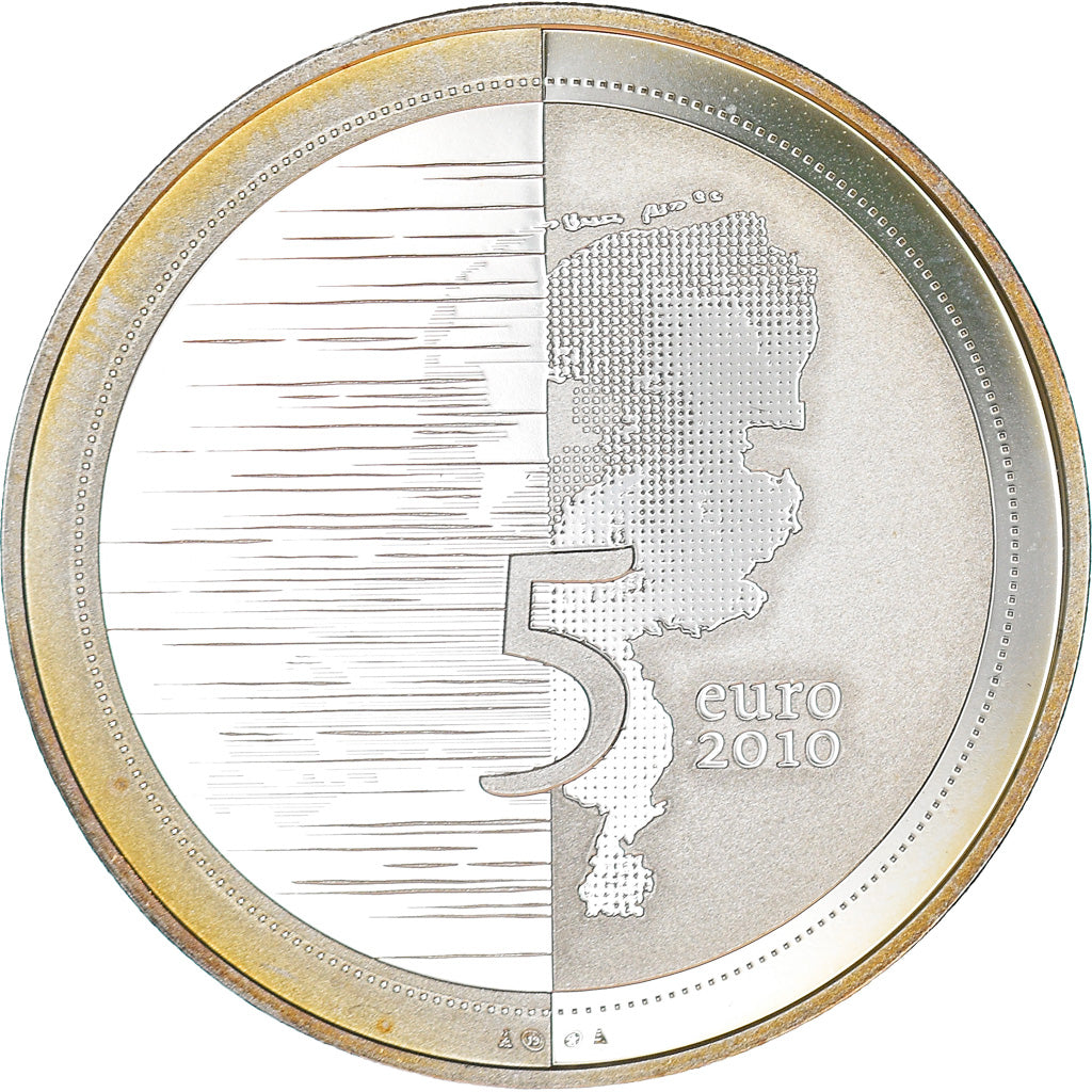 Países Bajos, 5 Euro, Waterland, 2010, Proof, FDC, Plata, KM:296