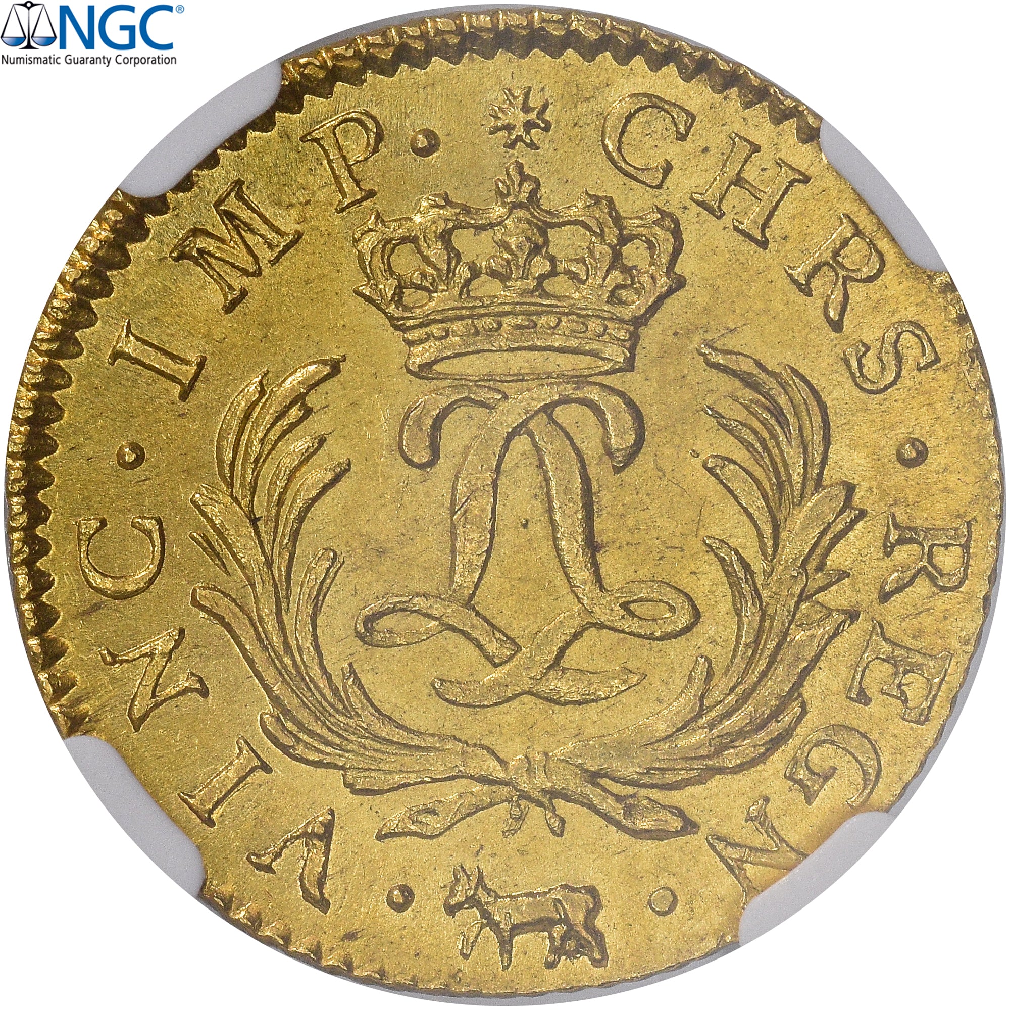 Francia, Louis XV, Louis d’or Mirliton de Béarn, Grandes palmes, 1725, Pau