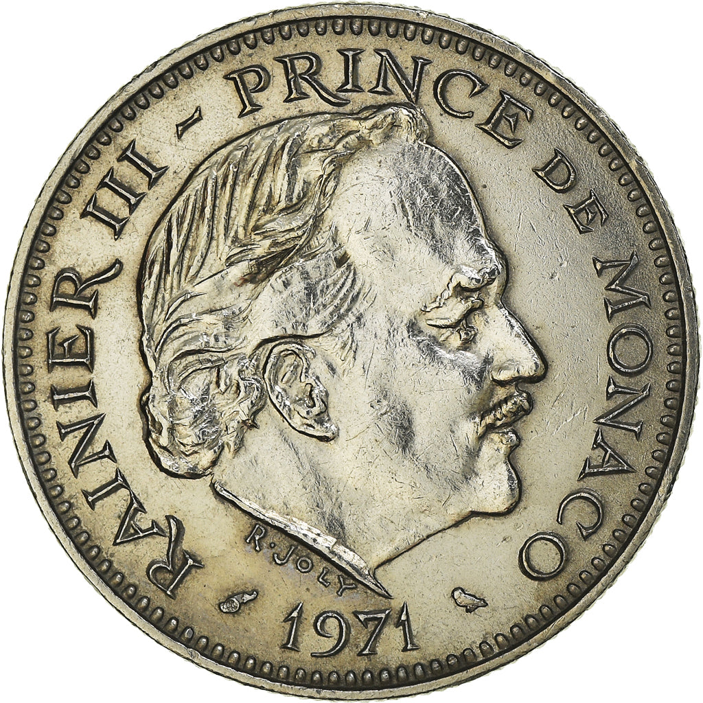 Münze, Monaco, Rainier III, 5 Francs, 1971, VZ, Kupfer-Nickel, KM:150