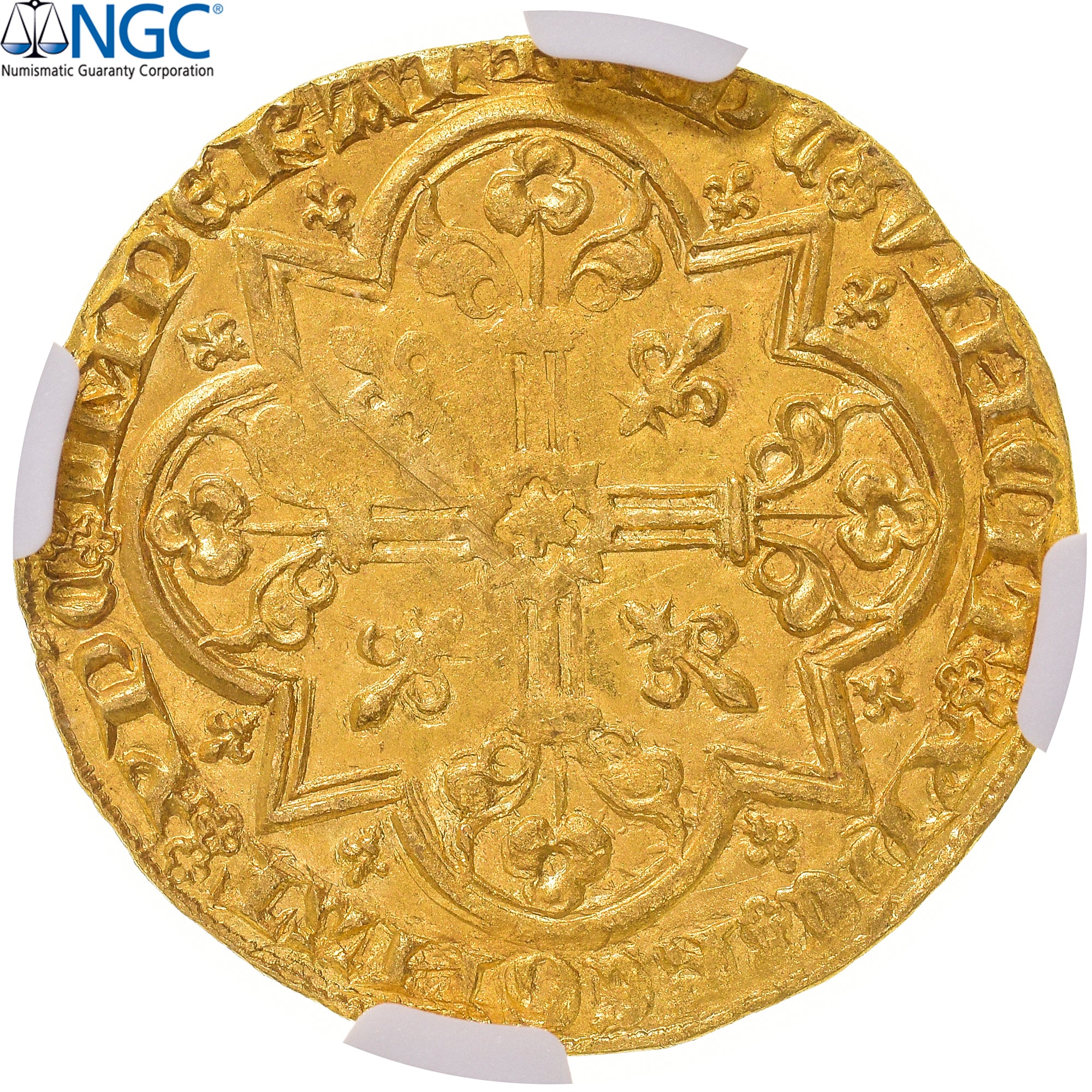 France, Jean II le Bon, Mouton d'or, 1355, Trésor de Pontivy, Or, NGC, MS62