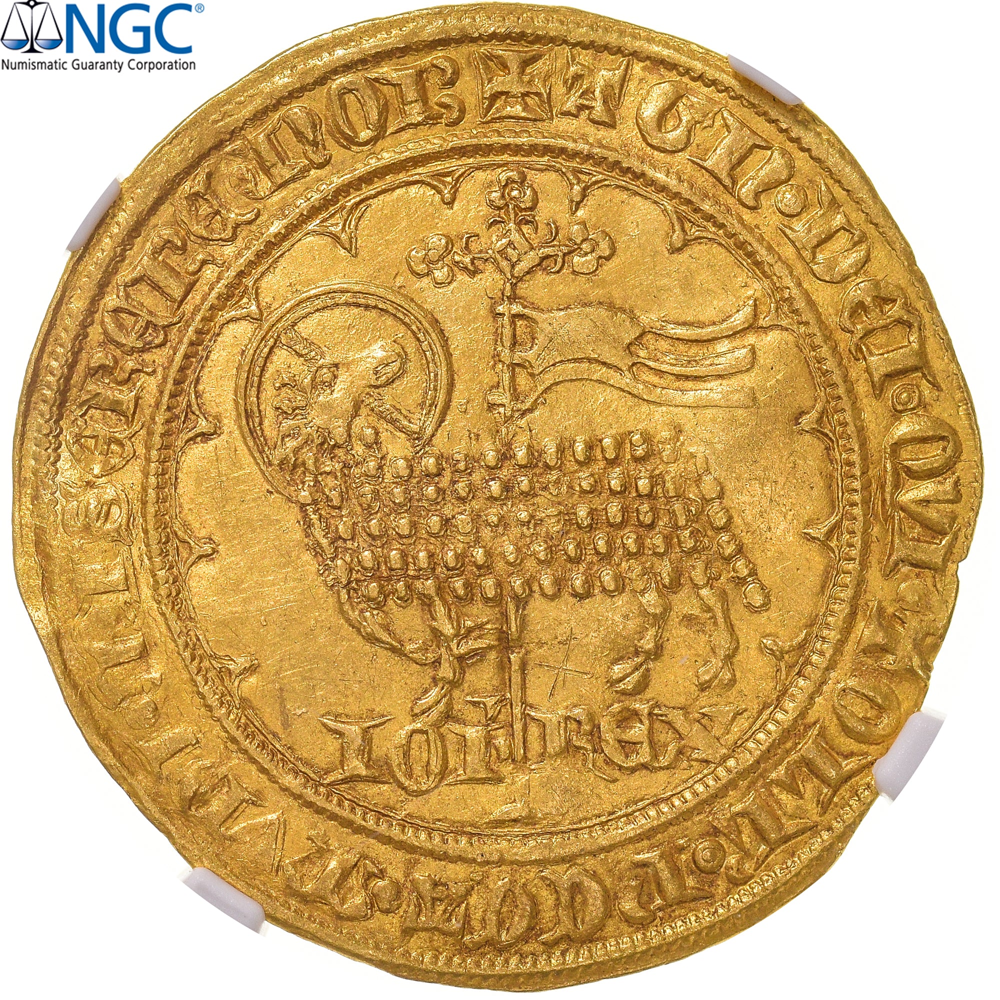 France, Jean II le Bon, Mouton d'or, 1355, Pontivy's Hoard, Gold, NGC, MS62