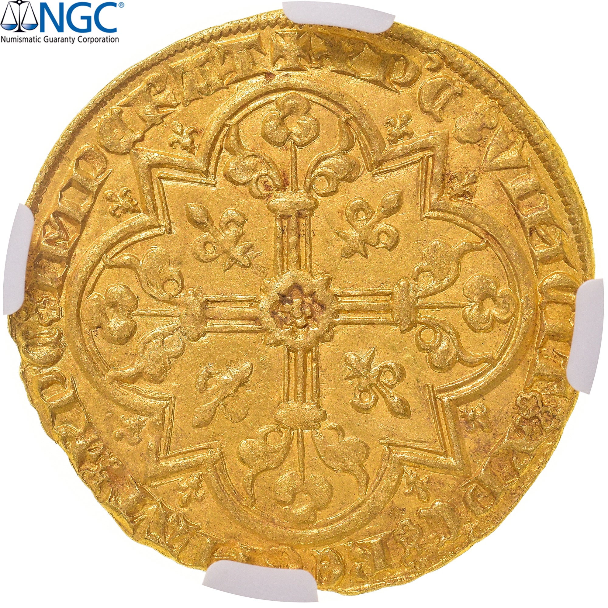 França, Jean II le Bon, Mouton d'or, 1355, Pontivy's Hoard, Dourado, NGC, MS62