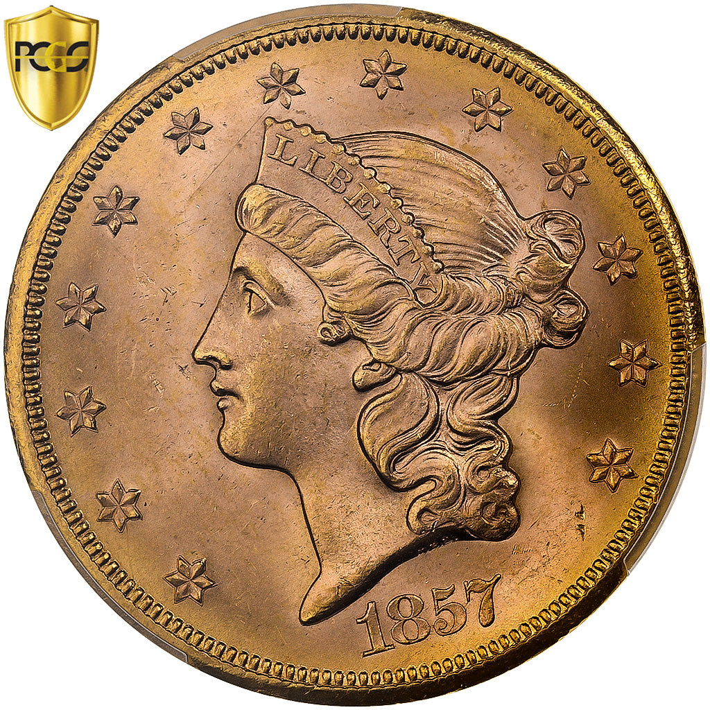 Vereinigte Staaten, 20 Dollars, Liberty Head, 1857, San Francisco, Gold, PCGS