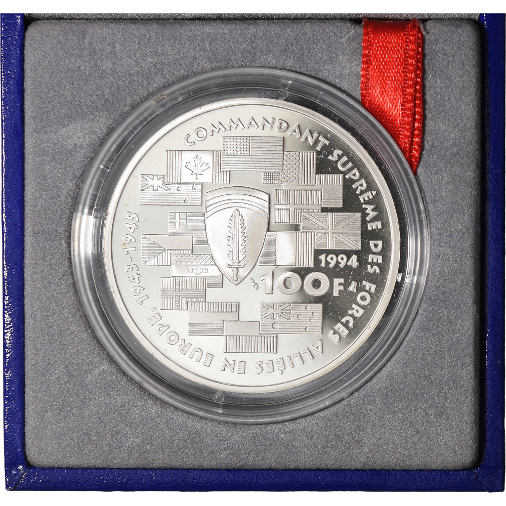 Moeda, França, Monnaie de Paris, Dwight David Eisenhower, 100 Francs, 1994