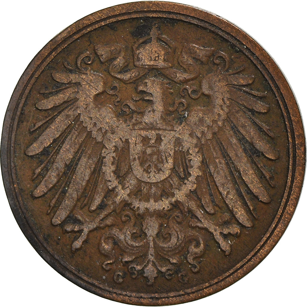 Moneda, ALEMANIA - IMPERIO, Wilhelm II, Pfennig, 1895, Karlsruhe, BC+, Cobre
