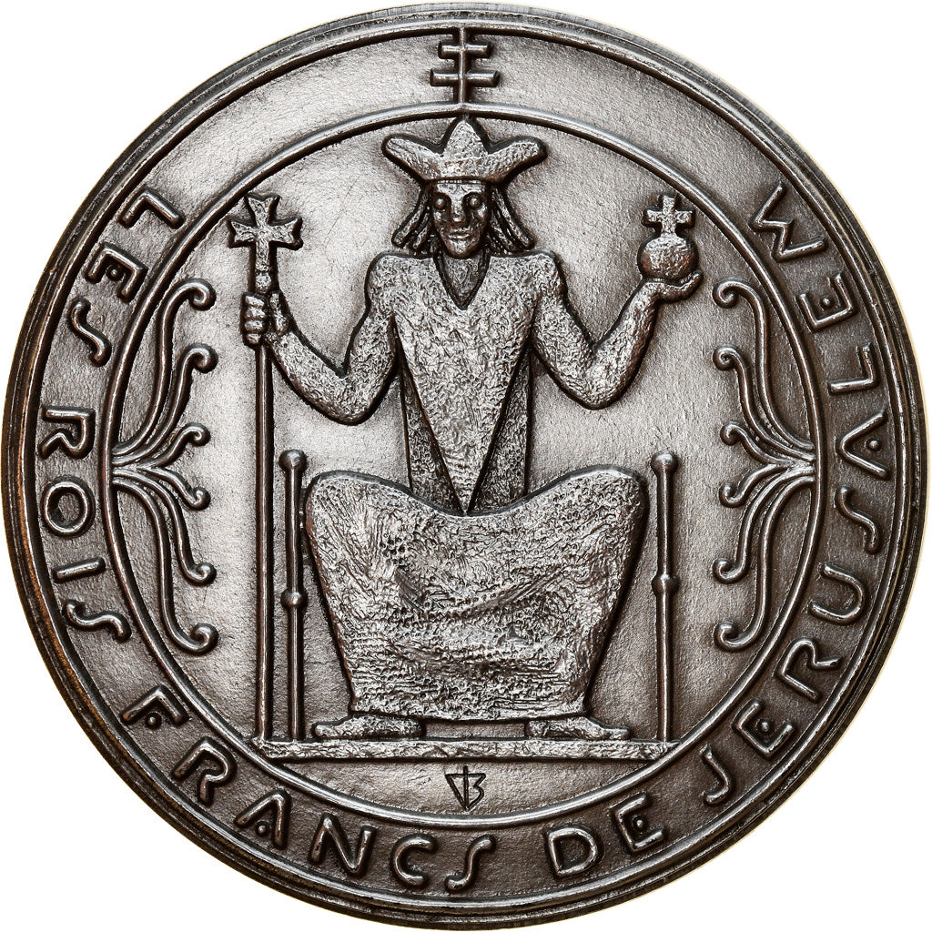 France, Medal, Les Rois Francs de Jérusalem, History, 1970, MS(60-62), Copper