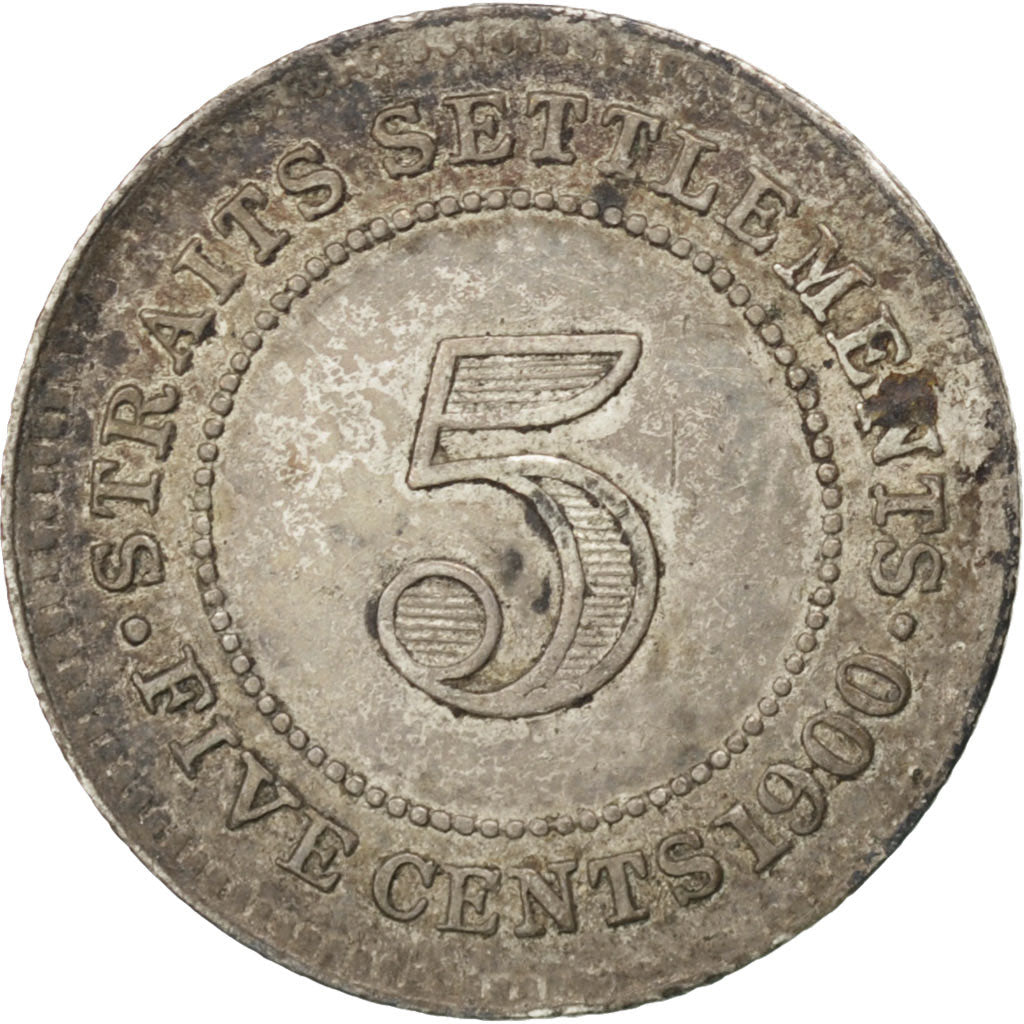 Münze, Straits Settlements, Victoria, 5 Cents, 1900, SS, Silber, KM:10