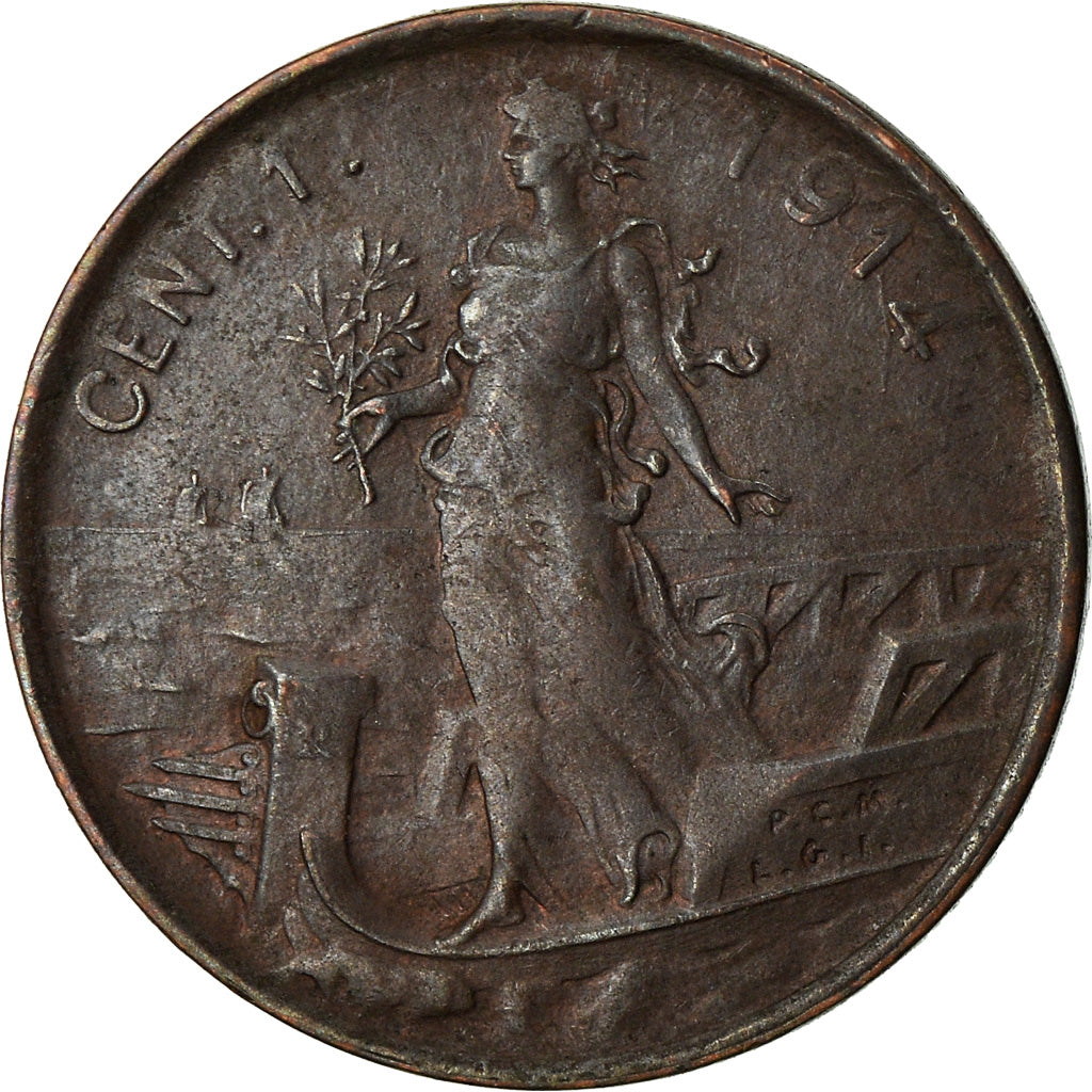 Monnaie, Italie, Vittorio Emanuele III, Centesimo, 1914, Rome, TTB+, Bronze