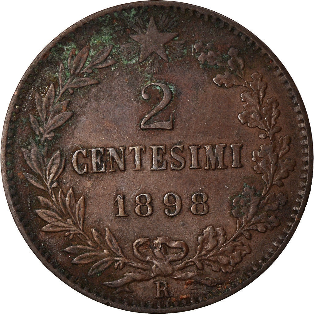 Munten, Italië, Umberto I, 2 Centesimi, 1898, Rome, ZF+, Koper, KM:30