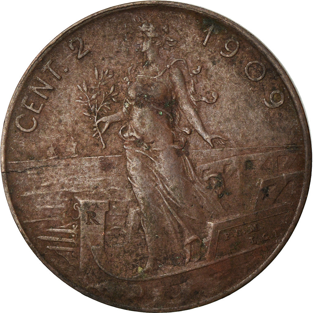 Monnaie, Italie, Vittorio Emanuele III, 2 Centesimi, 1909, Rome, TTB, Bronze