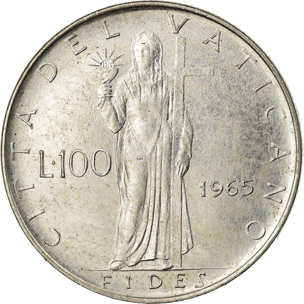 Monnaie, Cité du Vatican, Paul VI, 100 Lire, 1965, SPL, Stainless Steel