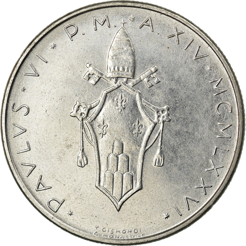 Coin, VATICAN CITY, Paul VI, 100 Lire, 1976, MS(63), Stainless Steel, KM:122
