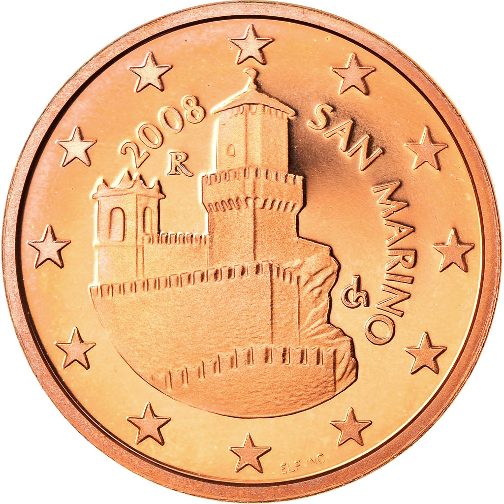 San Marino, 5 Euro Cent, 2008, Proof, FDC, Copper Plated Steel, KM:442