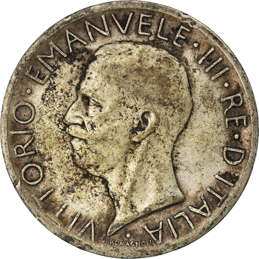 Moneta, Italia, Vittorio Emanuele III, 5 Lire, 1927, Rome, MB+, Argento, KM:67.2