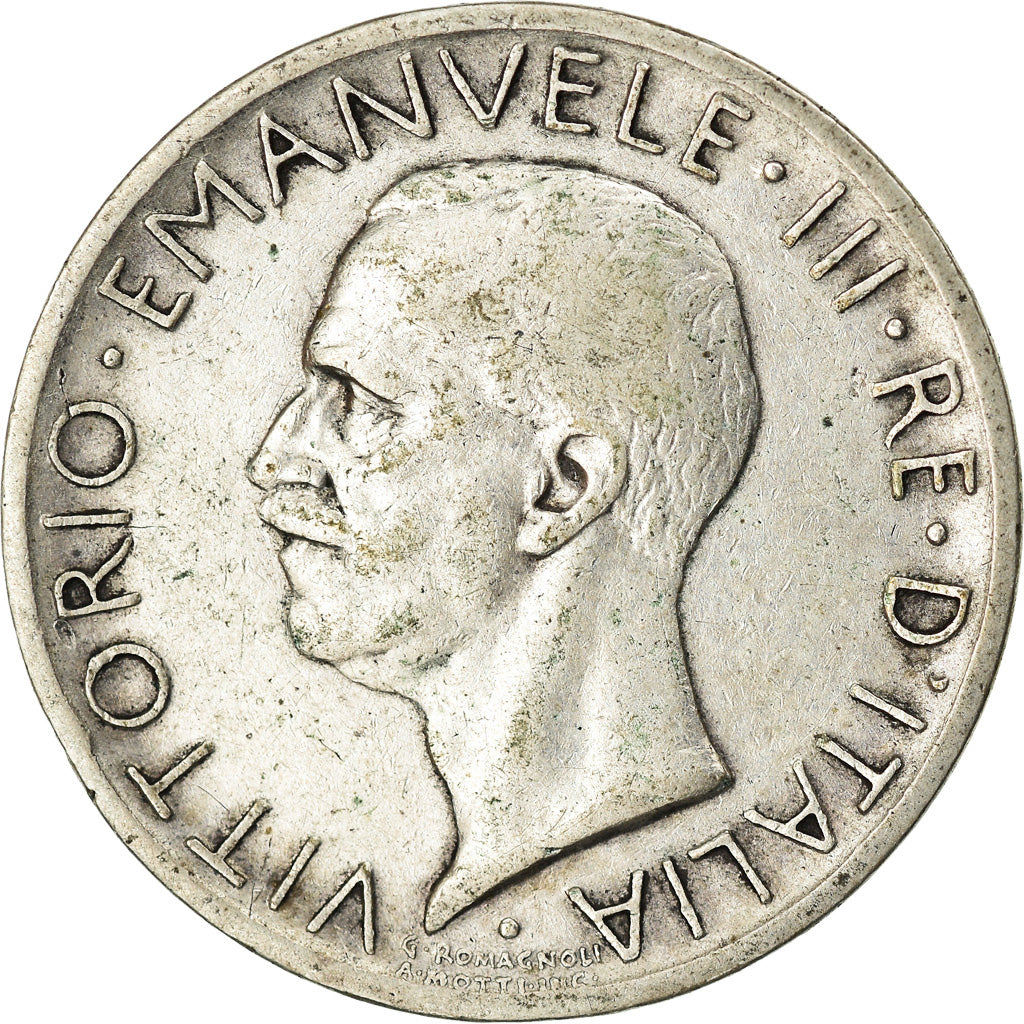 Moeda, Itália, Vittorio Emanuele III, 5 Lire, 1927, Rome, EF(40-45), Prata