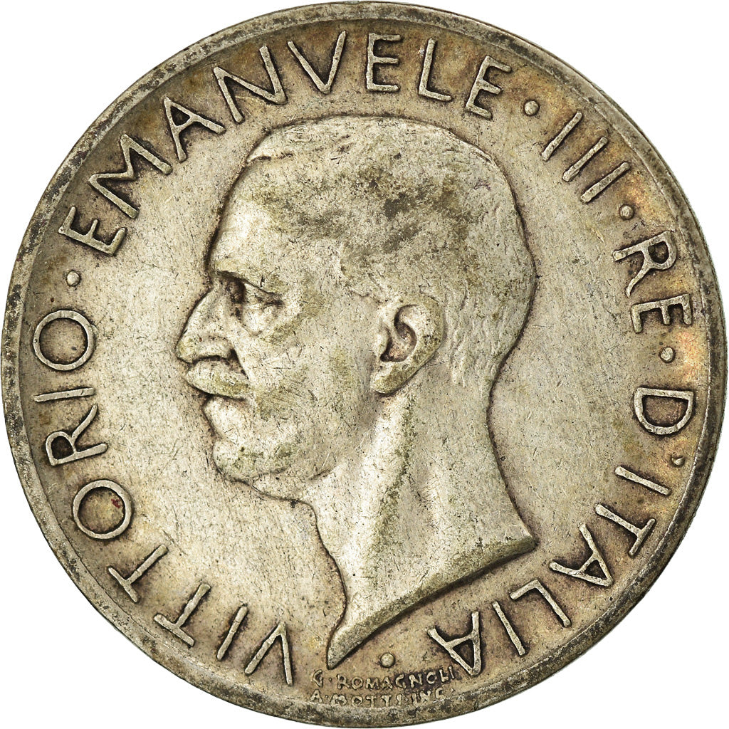 Moneda, Italia, Vittorio Emanuele III, 5 Lire, 1929, Rome, MBC, Plata, KM:67.2