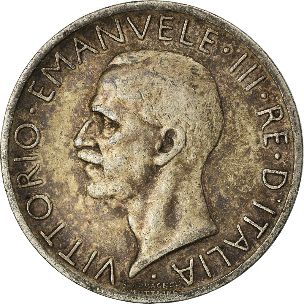 Coin, Italy, Vittorio Emanuele III, 5 Lire, 1929, Rome, EF(40-45), Silver