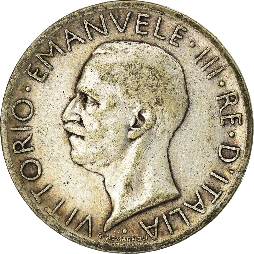 Moneta, Włochy, Vittorio Emanuele III, 5 Lire, 1929, Rome, EF(40-45), Srebro