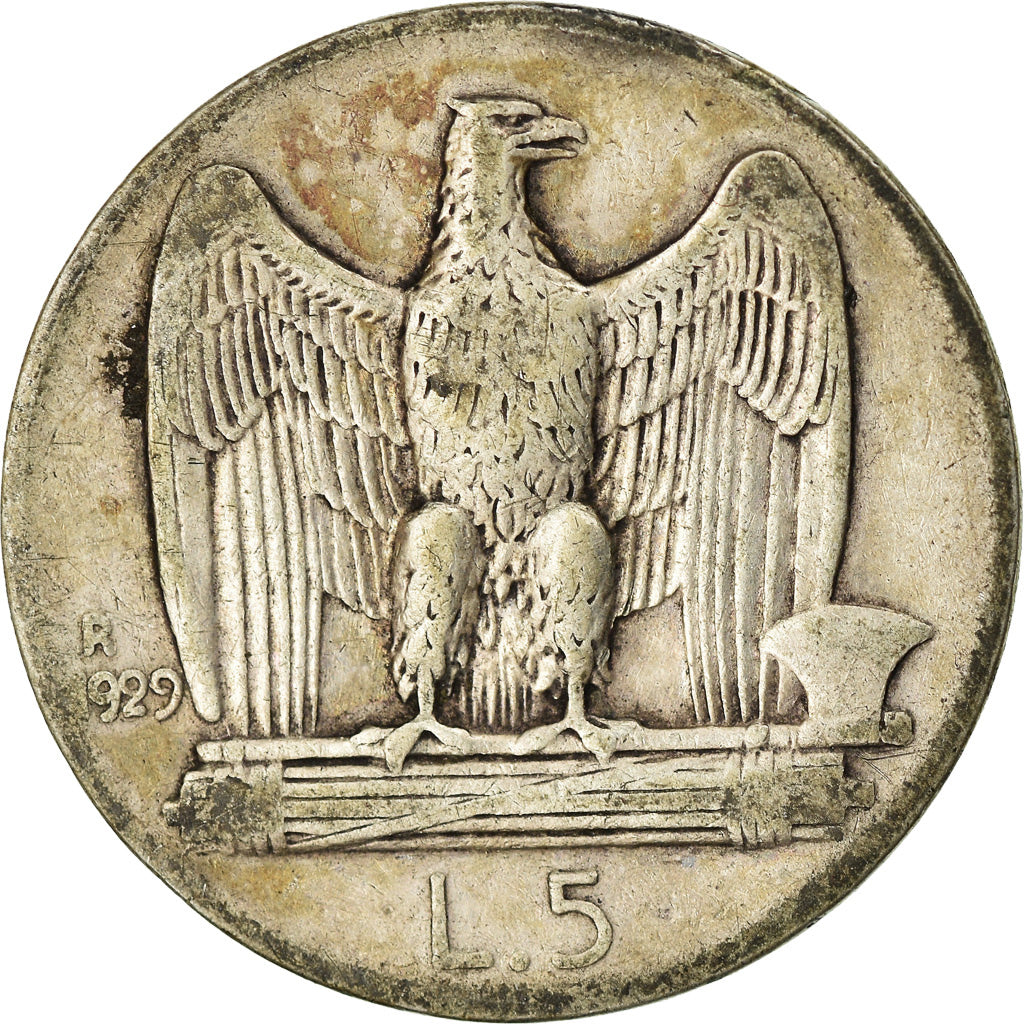 Moneta, Włochy, Vittorio Emanuele III, 5 Lire, 1929, Rome, EF(40-45), Srebro