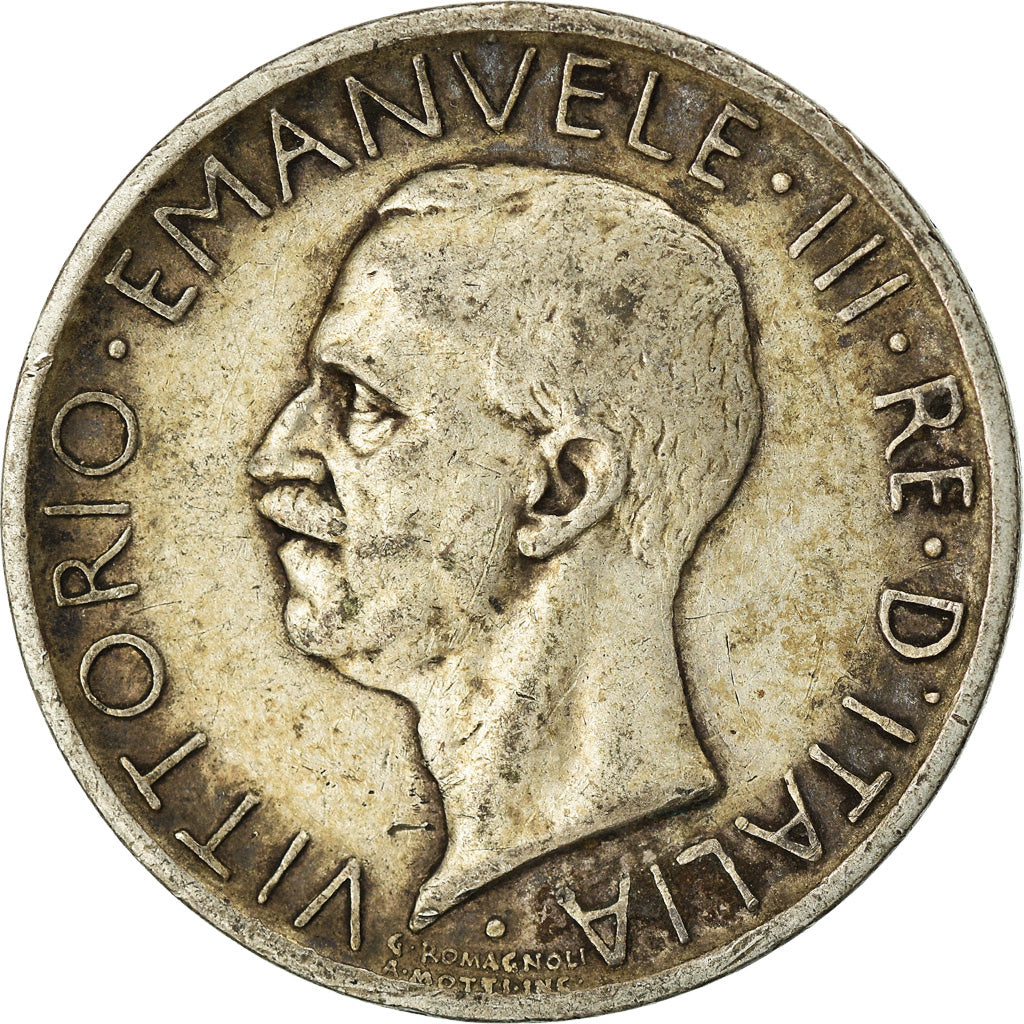 Coin, Italy, Vittorio Emanuele III, 5 Lire, 1929, Rome, EF(40-45), Silver