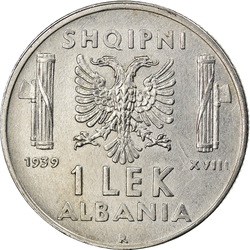 Monnaie, Albania, Vittorio Emanuele III, Lek, 1939, Rome, SUP+, Stainless Steel