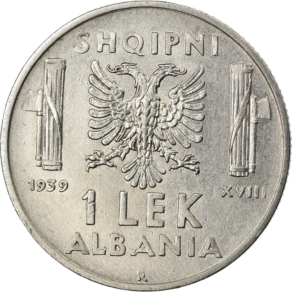 Münze, Albania, Vittorio Emanuele III, Lek, 1939, Rome, VZ+, Stainless Steel