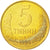 Moneda, Uzbekistán, 5 Tiyin, 1994, SC, Latón chapado en acero, KM:3.2