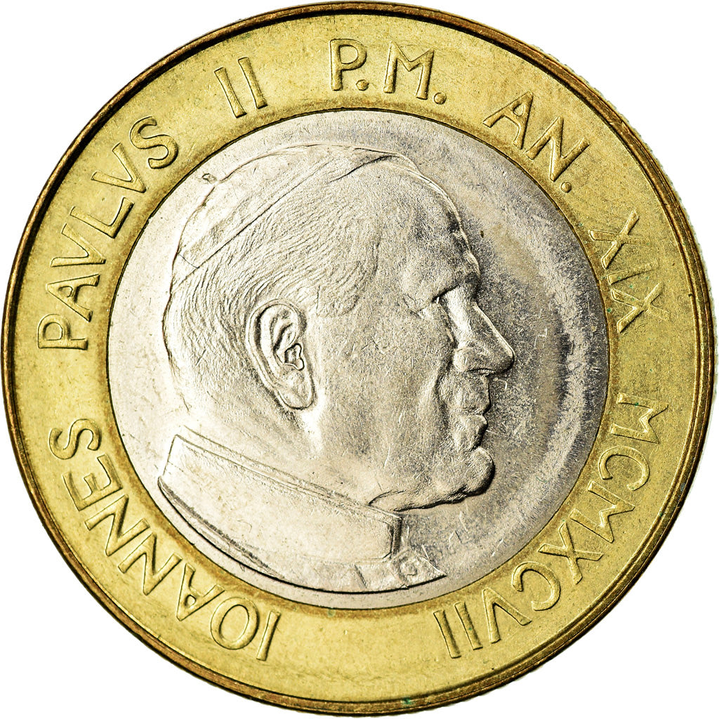Coin, VATICAN CITY, John Paul II, 1000 Lire, 1997, Roma, MS(60-62), Bi-Metallic